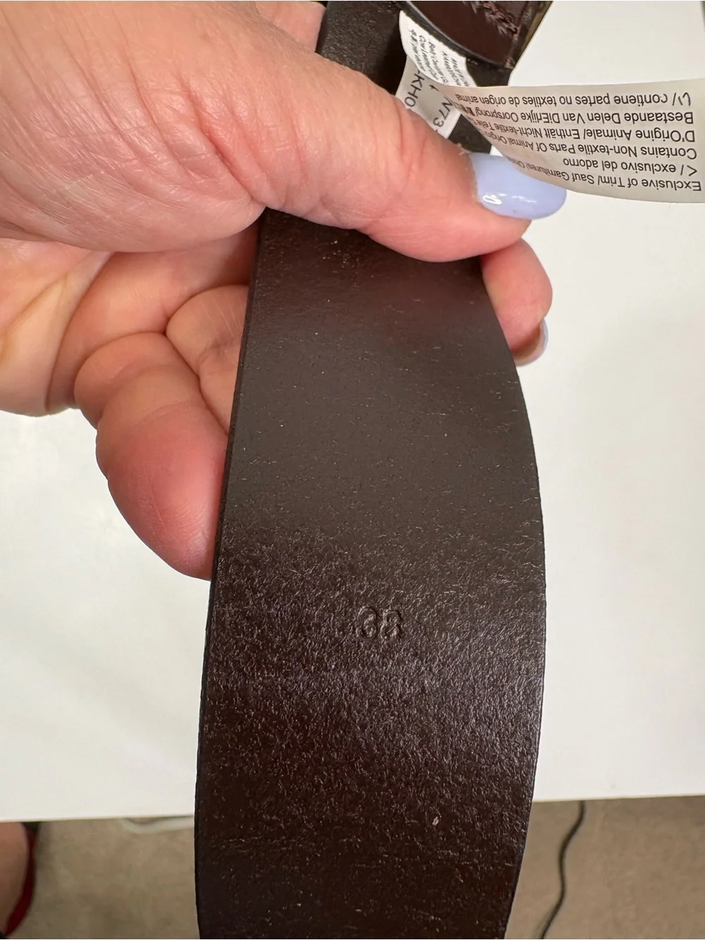 J. Crew Men's Dark Brown Leather Belt with Brass Buckle NWT. Size 38